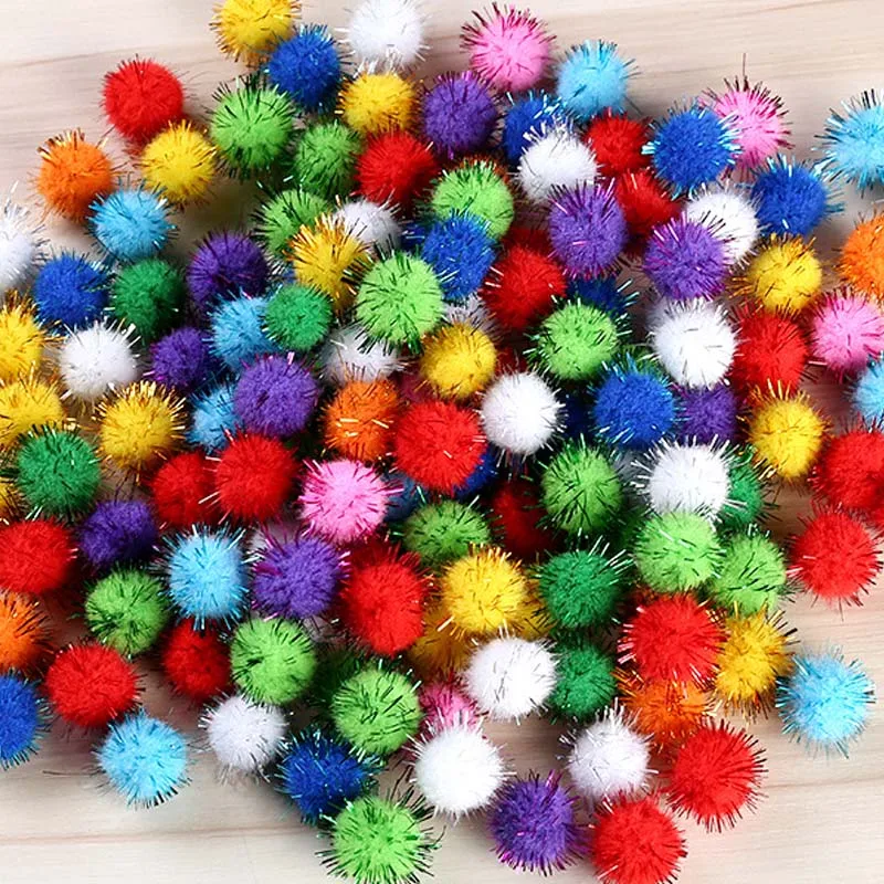 Cheerleading Pom Poms Mink Fur Pompoms 50pcs Colorful Pompoms 15mm 25mm for Dolls DIY