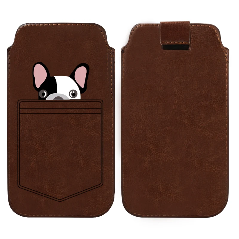Leather Pouch with Rope Pull Cover - Versatile Phone Bag Case