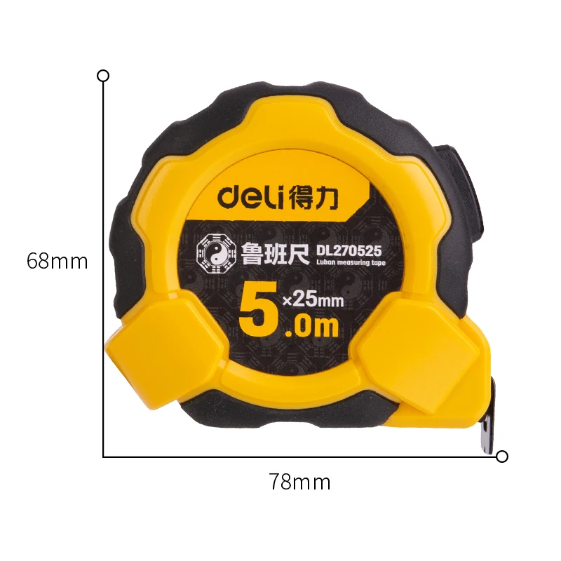 US $20.59 Deli 5M 75M High Accuracy Auto Lock Gauging Tool Retractable Ruler Tape Measure DIY Work Sewing Pull Steel Tailor Flexible