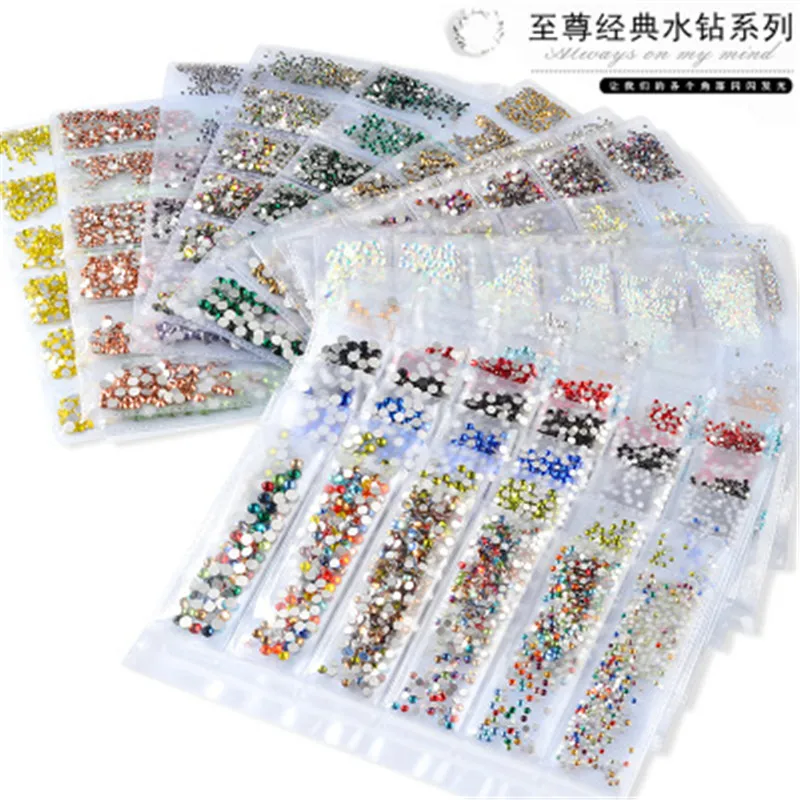 Hot Sale Nail Decorations Glitter Rhinestones Flat Bottom Glass 