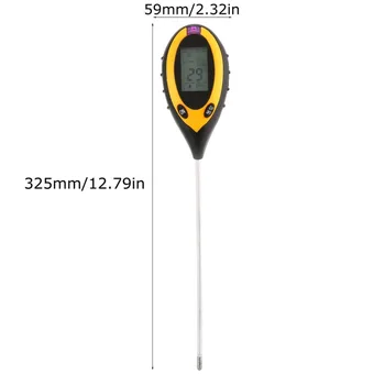 

Soil Tester LCD Display 4 In 1 PH Meter Temperature Moisture Humidity Sunlight Tester For Agriculture Plants Flowers