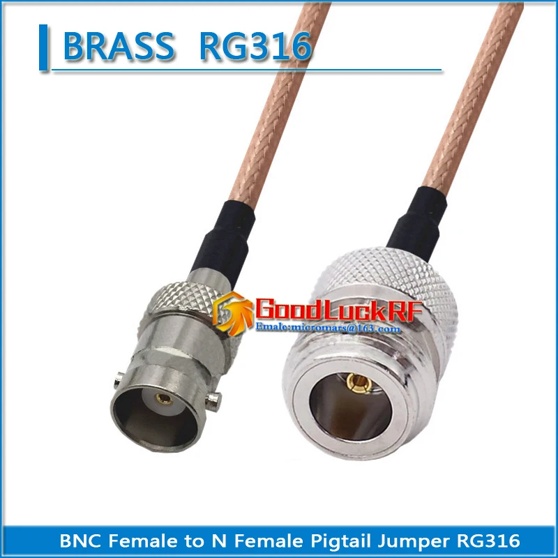 

1X Pcs BNC Female To N Female Pigtail Jumper RG316 50ohm Extend cable High-quality Q9 to L16 Low Loss