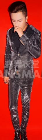 coat pants 2pcs Мужской симфония серебряный черный градиент блеск тонкий костюм DJ мужской певец и ведущий платье клуб вечерние GD костюм - Цвет: coat pants 2pcs