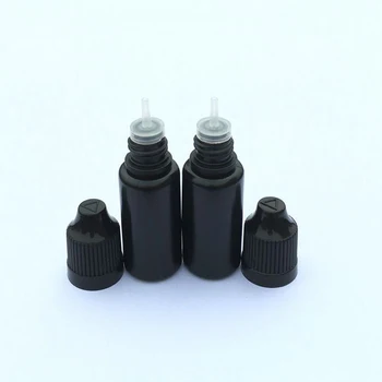 

3000pcs 10ml PE Black Empty Soft Plastic Dropper Bottles With Childproof Cap Needle E Liquid Vial