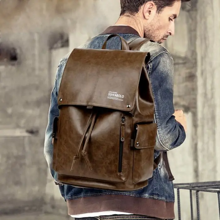 

Men Vintage Casual Backpack USB Charging Male Multifunction Fashion Laptop Backpack Business Travel Shoulder Bag