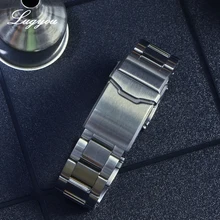 Lugyou части часов металлический браслет из нержавеющей стали Твердые две звенья плоские концы 22 мм шлифованная застежка для Сан Мартин тунец часы SN003