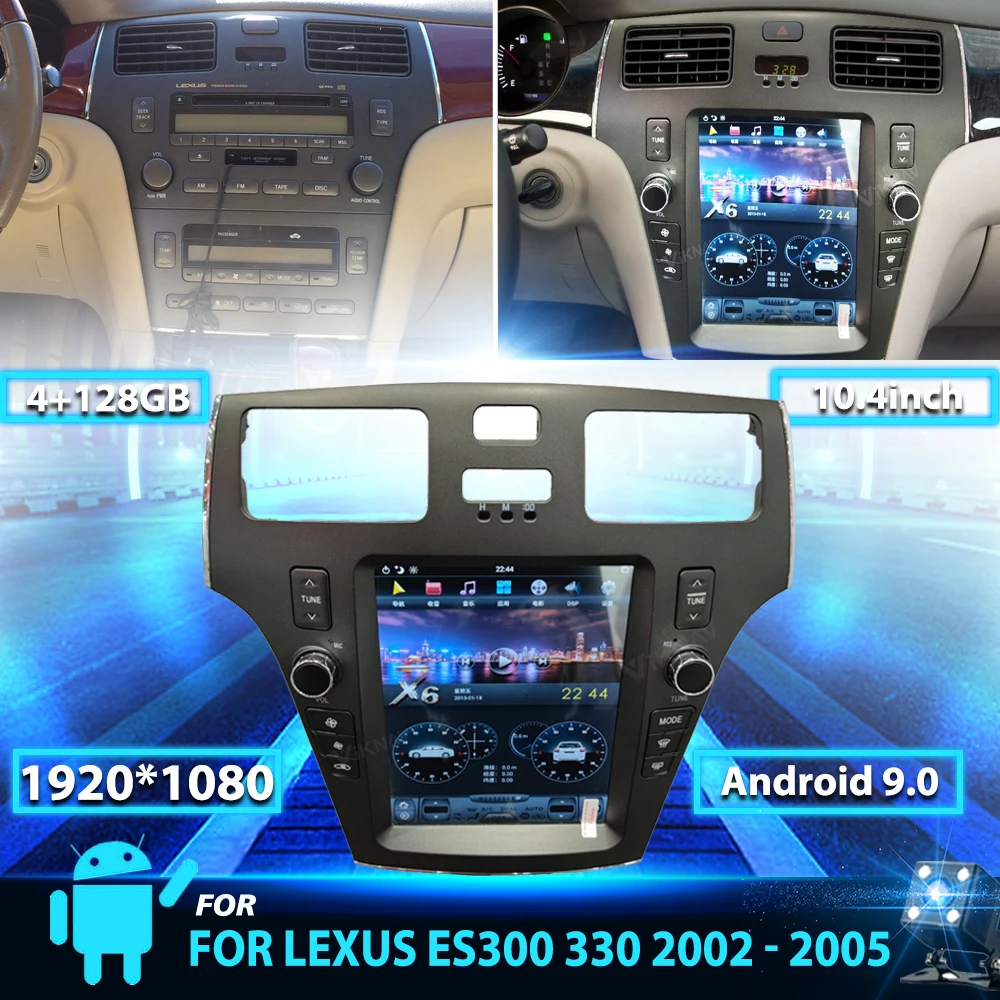 

Android car radio For Lexus ES300 330 2002 - 2005 car DVD multimedia player Tesla screen built in carplay