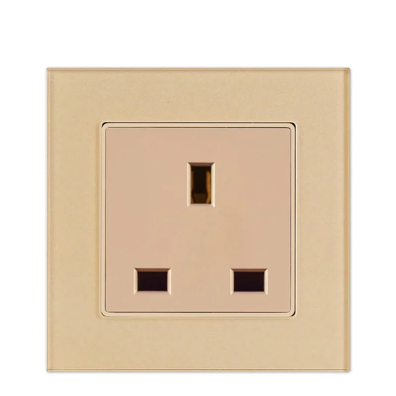 UK Standard Socket Atlectric Великобритания Стандартная Стеклянная панель настенная розетка двойной USB порт розетка Электрический адаптер с Светодиодный индикатор 13A розетка - Тип: UK Standard Socket