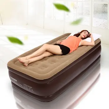 

Inflatable Single Double Raised Air Bed Mattress Flocked Sleeping Couch Indoor Car Travel Bed Outdoor Camping Mat Cushion