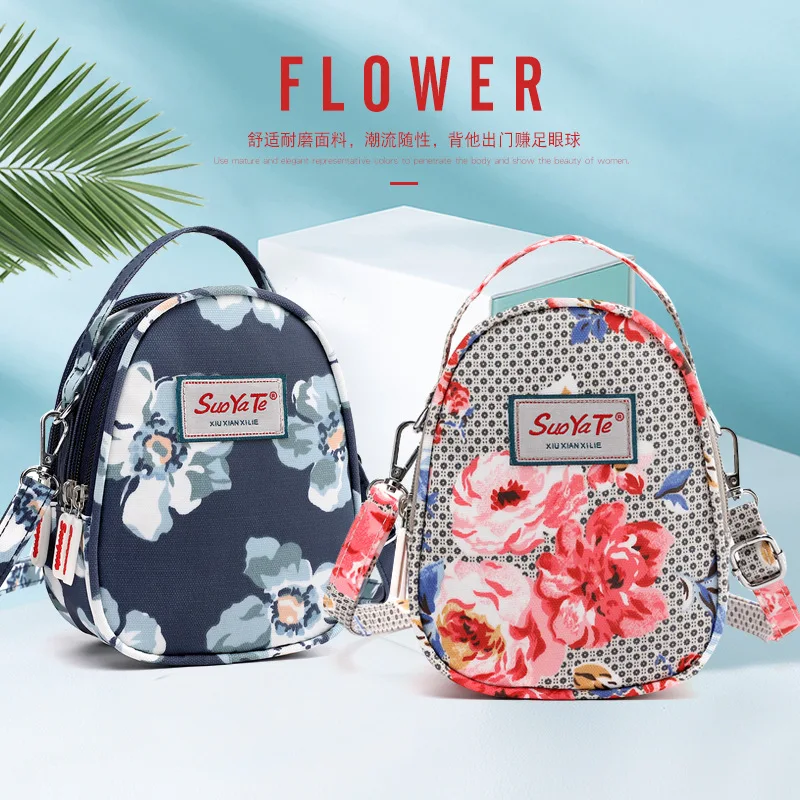 

Fashion Printed Shoulder Bag Women's Casual Lightweight Nylon Multi-pockets Bag Shopping Travel Hand Shoulder Bag