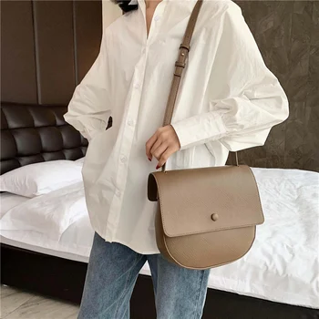 

2020 Luxury Handbags Thick Soft Skin Simple Semi-Circular Bag Women's Shoulder Bags Women's Crossbody Bag Leisure Bolsa Feminina