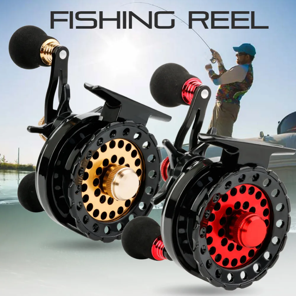 Sougayilang 6+1BB Raft Fishing Reel Baitcasting Right Fly Fishing Wheel Ice Trolling Reels Fishing Gear Tool In Pouch Pesca