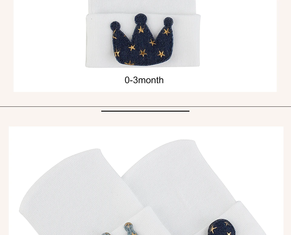Geebro Neugeborenen Baby Nette Crown Herz Krankenhaus hüte Mädchen Jungen Weicher Baumwolle Stricken Beanies Solide Farbe Hut Für Kinder Kinder geschenke – Detail 4
