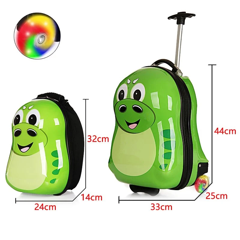 Cartoon Luggage Детский чемодан на колесиках с мультипликационным принтом, чемодан для мальчиков, багаж на колесиках, студенческий багаж на колесиках для путешествий, Набор детских чемоданов на колесиках - Цвет: Cartoon Luggage