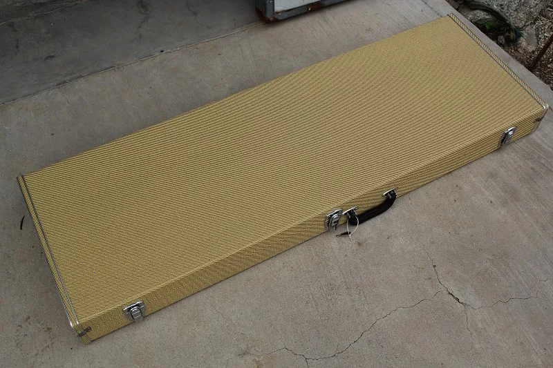 Прямоугольная коробка бас электрогитара hardcase с гитарой черный и желтый hardcase