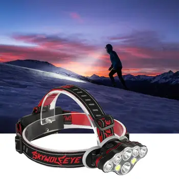 

Super Bright Headlight COB 8LED Flashlight Torch Lanterna Rechargeable Flashlight Hiking Sport Camping Light with batter