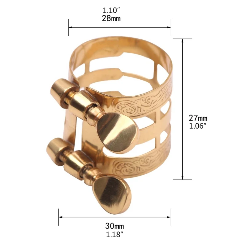 Alto Tenor Sax Saxophone Ligature Fastener Silver Color Metal Sturdy Plastic Ebonite Mouthpieces Saxophone Accessory
