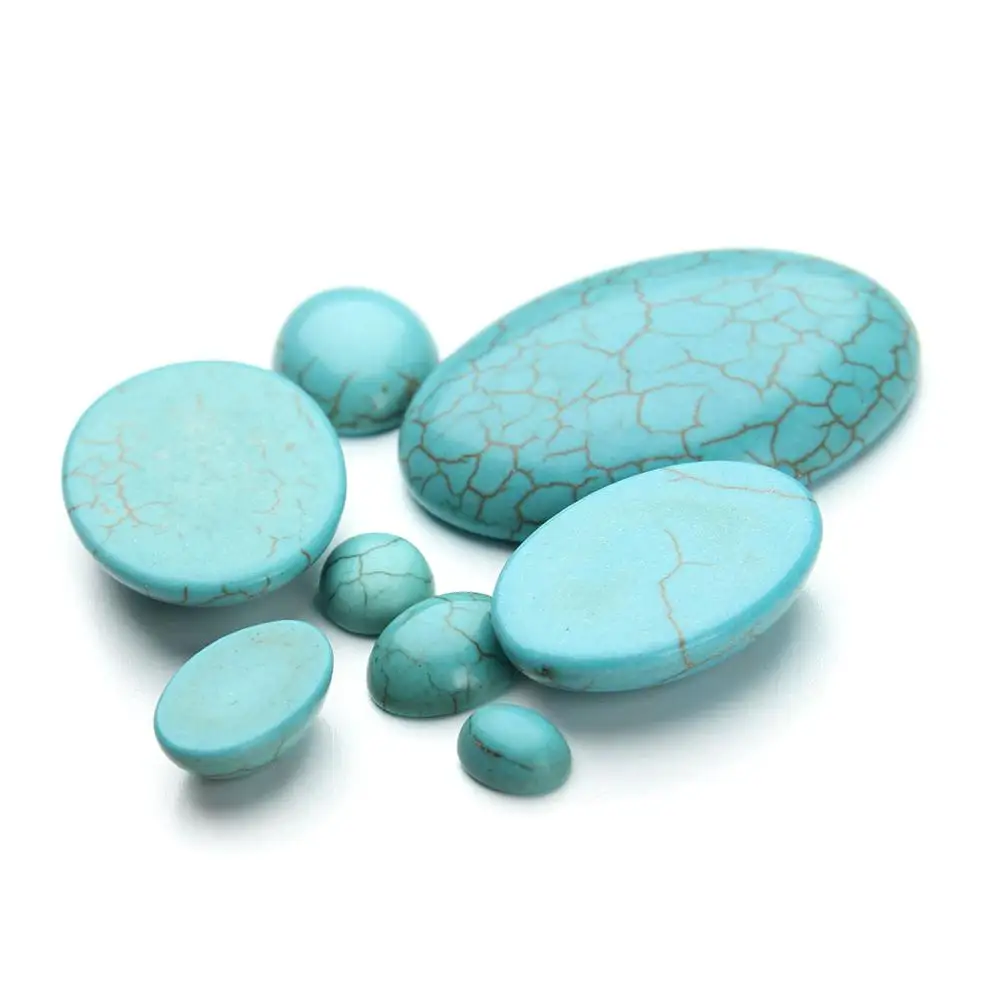 

10pcs 8-40mm Turquoise Oval Decoration Flatback Cabochon Scrapbooking Charms Jewelry Making DIY Findings Accessories Handmade