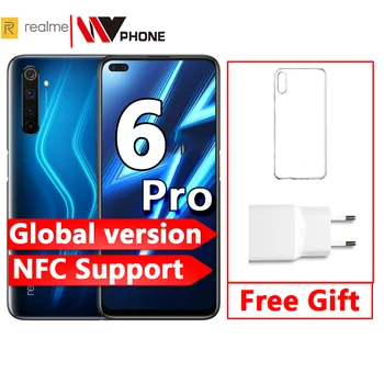 

realme 6 Pro 6pro 8GB RAM 128GB ROM Global Version Mobile Phone Snapdragon 720G 30W Flash Charge 64MP Camera EU NFC cellphone