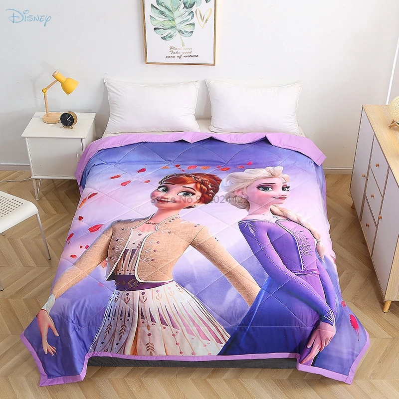 

Пурпурное летнее одеяло с принтом «Холодное сердце», тонкое одеяло с изображением Анны и Эльзы для мальчиков и девочек, взрослые покрывала