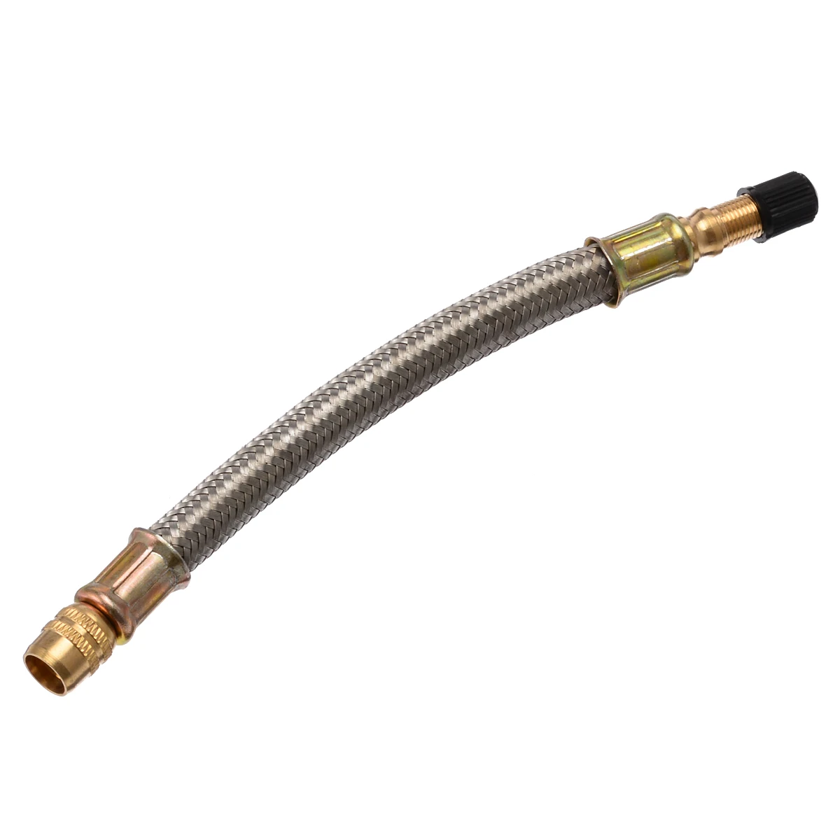 1PC Flexible Braided Tyre Tire Valve Stem Extension Adapter Stainless Steel Metal Hose For Trucks RVs Campers Heavy vehicles