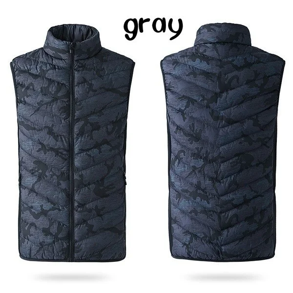 L-5XL Модернизированный мужской наружный USB Инфракрасный нагревательный жилет куртка зимняя электрическая тепловая мужская одежда зарядка нагревательное пальто куртки - Цвет: dark grey