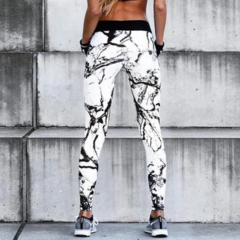 

Casual fashion Women's Spring and summer Polyester New Print Leggings Casual Sports Pants Pencil trousers h4