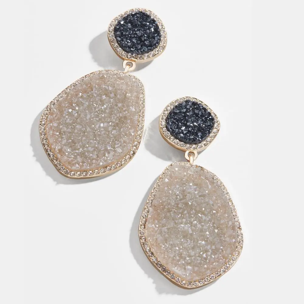 BA Модные CZ Ashara Druzy Висячие серьги для женщин массивные Кристальные геометрические висячие серьги Рождественский подарок ювелирные изделия - Окраска металла: 7