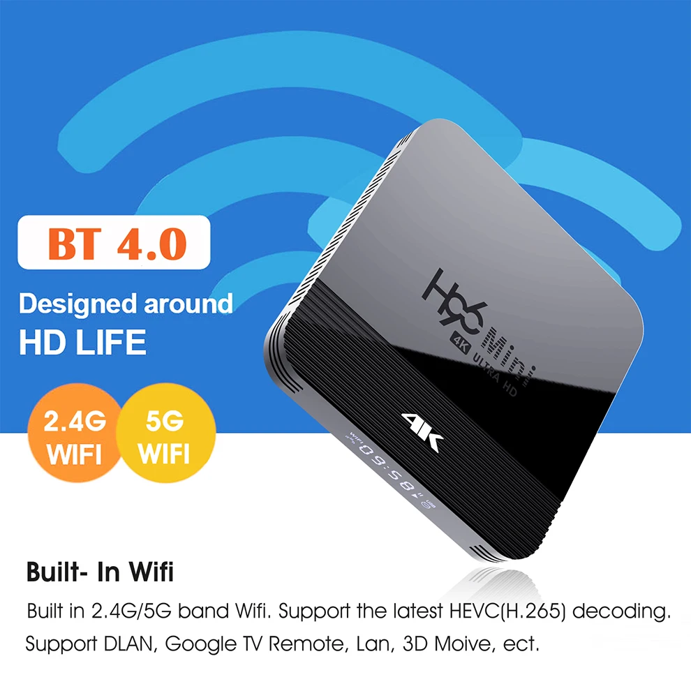H96 мини H8 Android 9,0 Смарт ТВ приставка 2 ГБ/16 ГБ ТВ приставка Rockchip RK3328A H.265 4K 2,4G 5G WiFi медиаплеер ТВ приставка X 96 мини