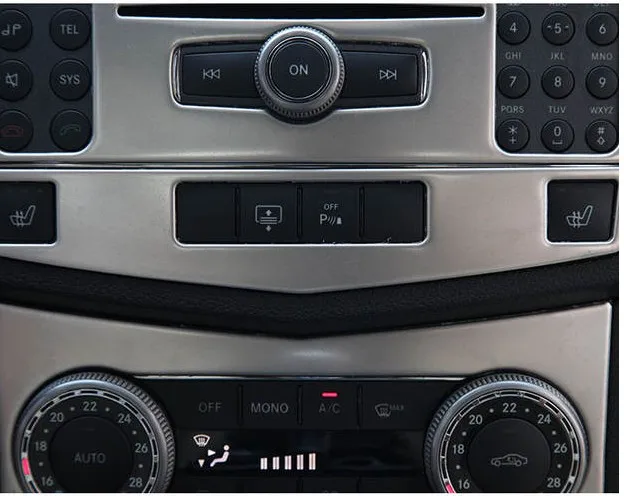 Центральная консоль кондиционер CD панель Крышка отделка для Mercedes Benz C class W204 C200 C260 C300 C180 2007-10 нержавеющая сталь