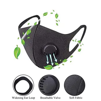 

PM 2.5 Dust Mask Double Air Valve Anti Pollution Mask Dust Mask Anti-fog Activated Carbon Filter Flu-proof Mouth Mask Outdoor