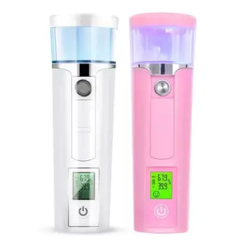 

Rechargeable Mini USB Nano Facial Steamer Sprayer LCD Screen Testing Moisture Face Spa Hydrating Handy Skin Care Tool