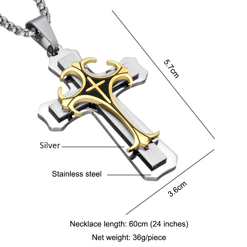 2021 Fashion New Black Rectangle Pendant Necklace Men Trendy Simple Stainless Steel Chain Men Necklace Jewelry Gift