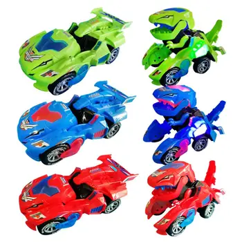 

3D Transforming Dinosaur Toy Electric Dinosaur Robot Refitting Car Toy With Light Sound for Kid Children Christmas Xmas Gift Toy