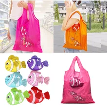 

Nylon Reusable Cartoon Tropical Fish Tote Bag Clownfish Folding Shopping Bag Gift Tote Bag Environmental Friendly Random Color