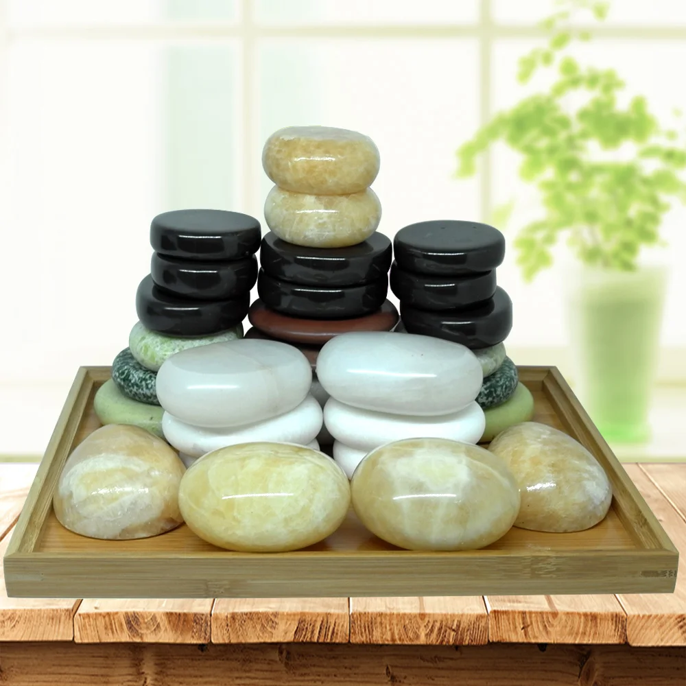 

Tontin hot Stone Massage Relieve Stress Back Pain Health Care colorful Stones for Healthcare spa rock bian stone jade green