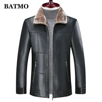 

BATMO 2019 new arrival winter thicked PU parkas men,men's winter warm coat,thicked jackets men,8810