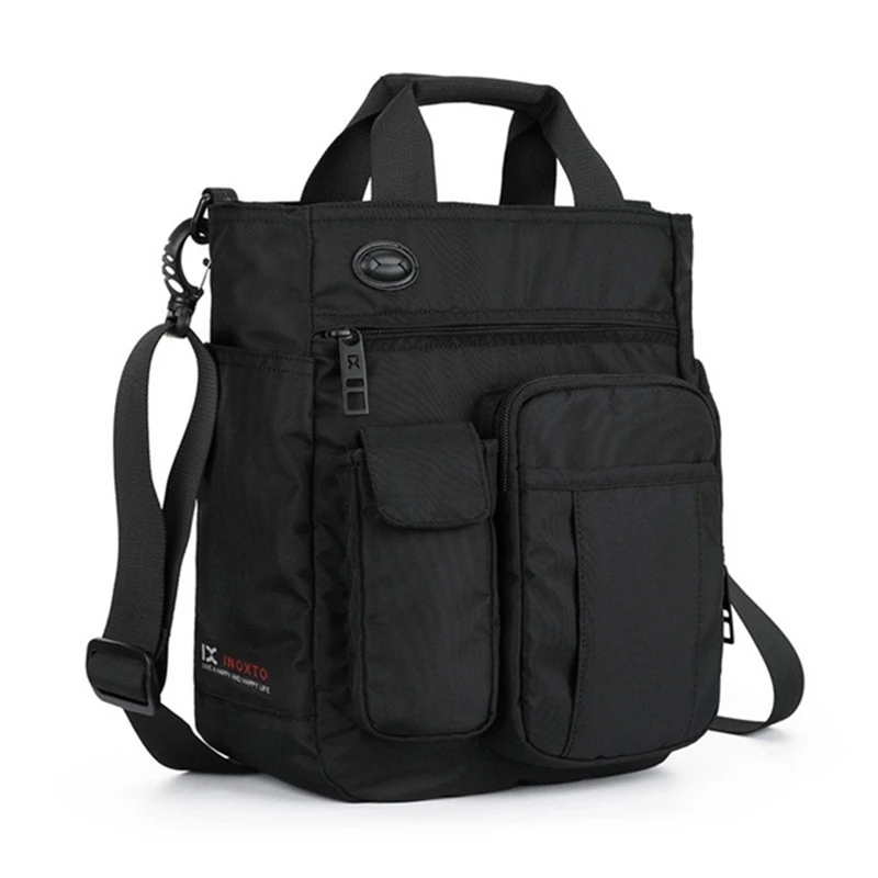 Men's Shoulder Messenger Bag With Headphone Hole Waterproof Nylon Travel Handbag Multifunctional Large Capacity Storage Bags