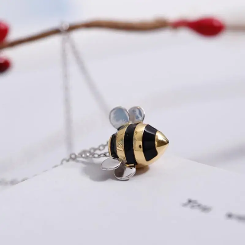Ожерелье женское ювелирное модное милое пчелиное ожерелье длиной до ключиц с подвесками