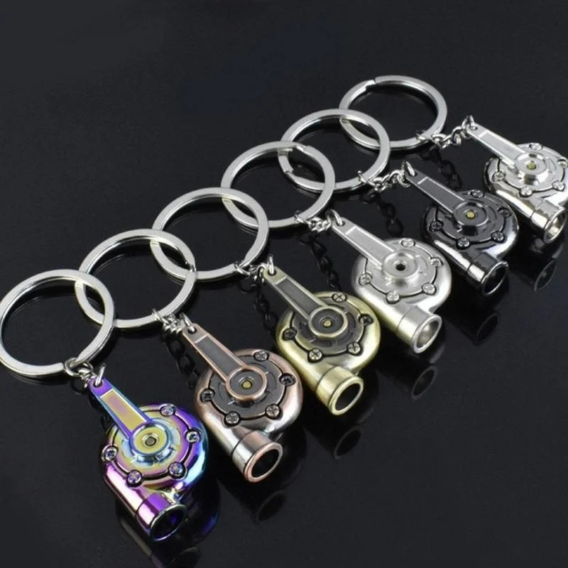 Creative Keychain Car Refit Turbocharged Metal Key Chain Fashion Beetle Optional Turbo Key Ring