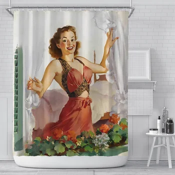 

Sexy Woman Printed Large Shower Curtain Thick Waterproof Polyester Bathroom Curtain Shower Curtain