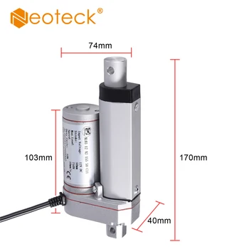 

Neoteck 50mm Stroke Length DC 12V 750N Linear Actuator Motor 750N/160LBS Load capacity For Auto Car RV Electric Door Opener