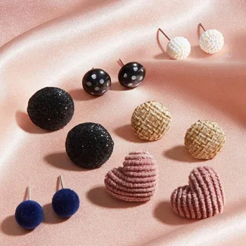 

Lexie Diary 2020 New Arrival Fashion Creative Vintage Simple Fabric Stud Earrings for Women Accessory Jewellery