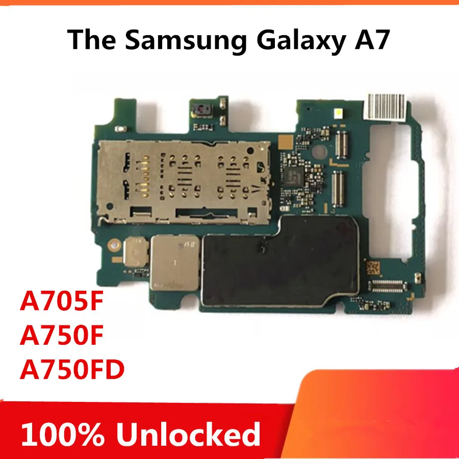 Разблокировка для samsung Galaxy A7 A705F A750F A750FD оригинальная материнская плата для Galaxy A7 с системой Android