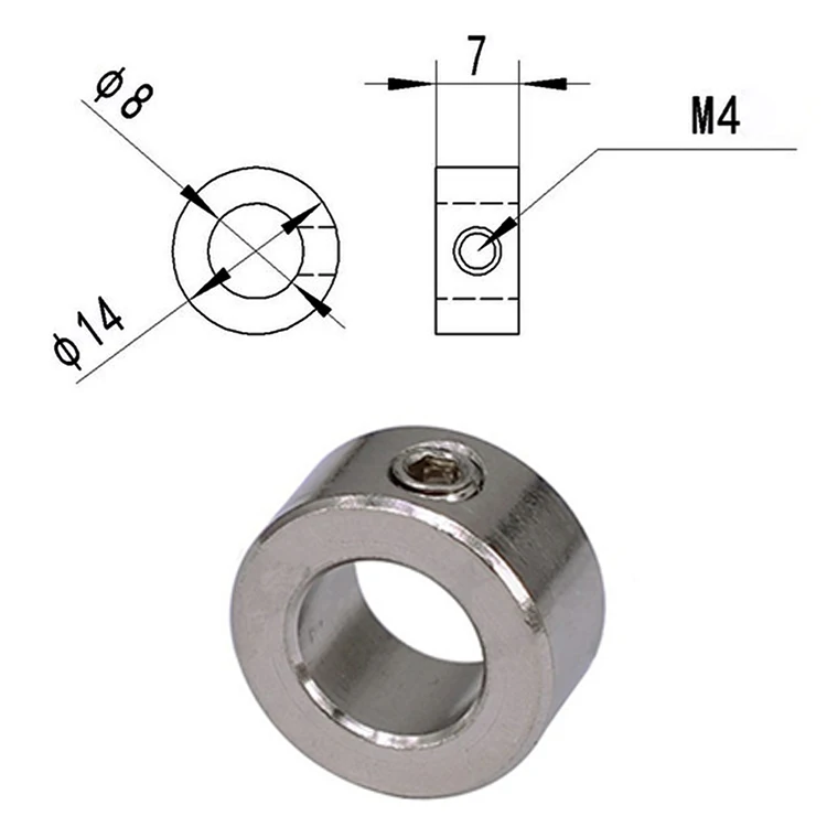 10 шт. 3d принтер замок Кольцо T8 кольцо с винтовым креплением блокировка блок изоляция колонка 8 мм стопорное кольцо из нержавеющей стали стопорное кольцо