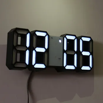Wall Clock Watch Clock 3D Led Digital  Modern Design  Living Room Decor Table Alarm Nightlight Luminous Desktop 1