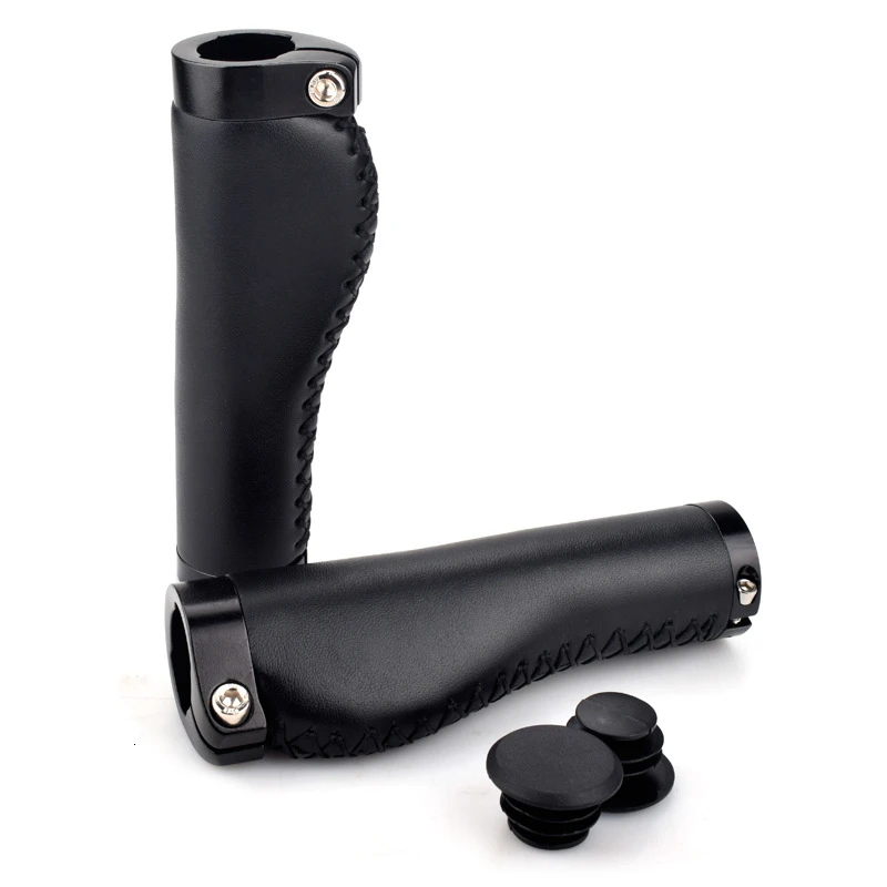 flat type Black 1 пара велосипедная рукоятка противоскользящая удобная прочная горная дорога велосипедный руль Торцевая крышка сверхлегкие велосипедные аксессуары - Цвет: flat type Black