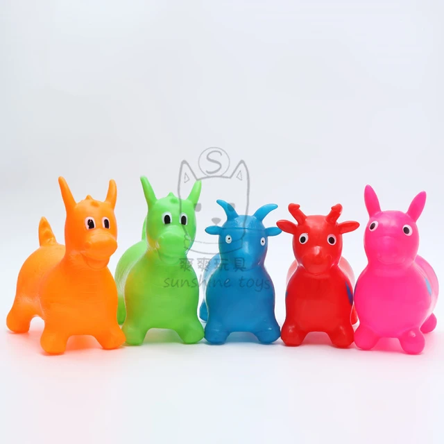 Baby Cartoon Inflatable Ride on Animal Toys Children Sports Games Jumping Horse Bouncy Toys for Kids 32*27*15cm 2