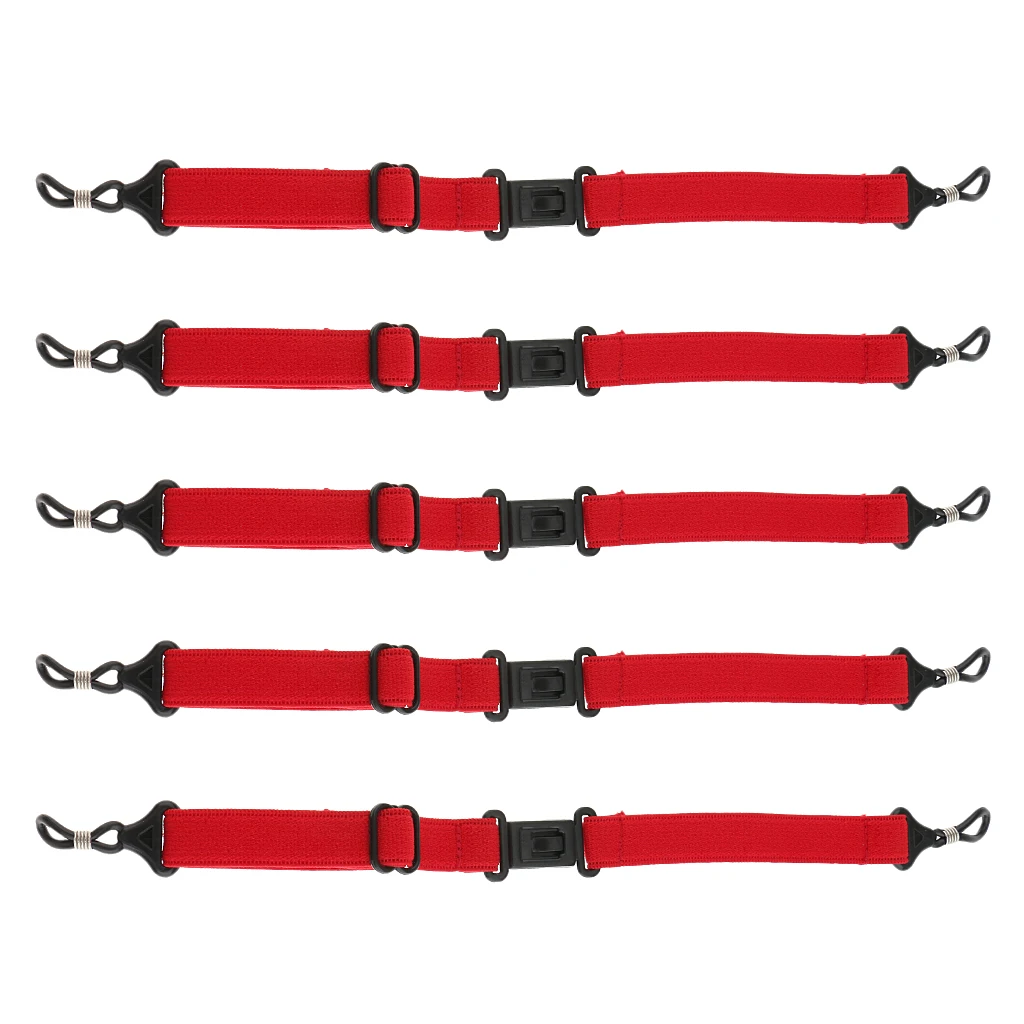 Red as described 5 шт. спортивные противоскользящие очки с цепочкой для очков, ремешок для очков, эластичные мягкие цепочки для очков - Цвет: Red as described