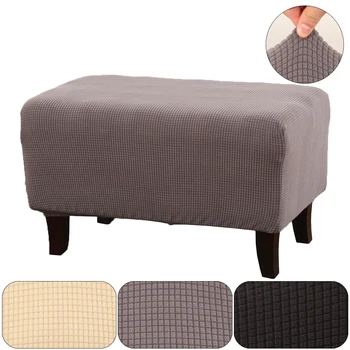 

Slipcover Home Foot Rest Ottoman Foots Tool Elastic Ottoman Rectangle Cover Case Jacquard Stretch Foot Chair Cover Protector D30
